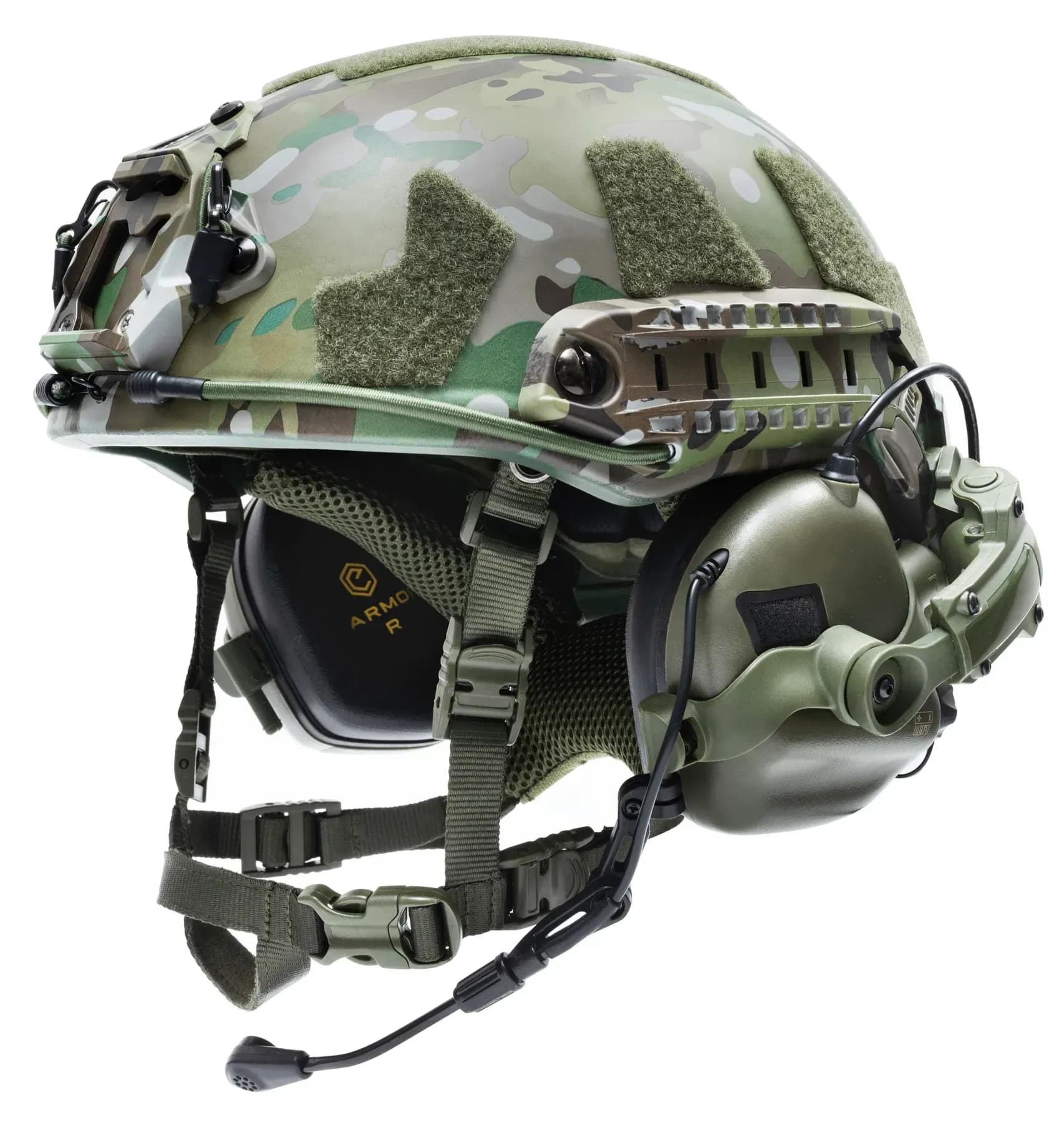 Шолом тактичний 2.0 FAST TEAM WENDY Балістичний NIJ IIIA Мультикам/Multicam+Тактичні навушники М32